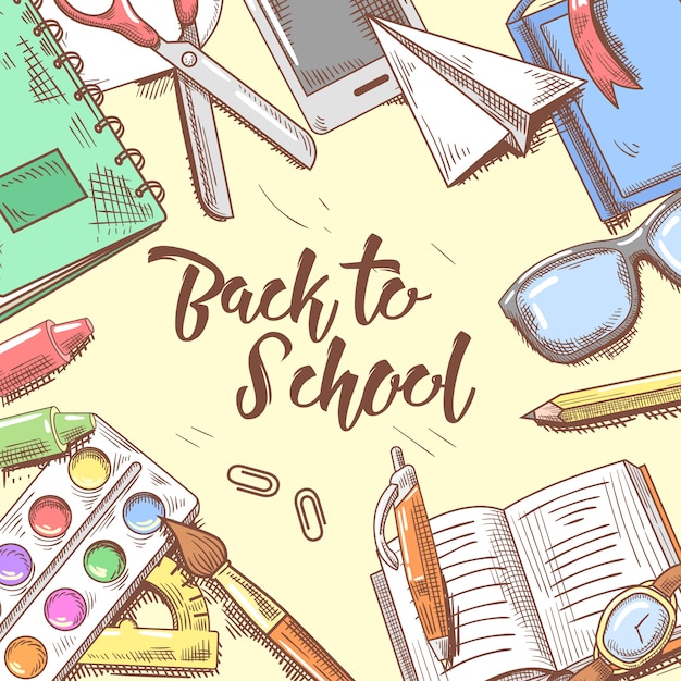 Ilustração de educação de volta à escola