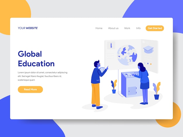 Ilustração de educação global para páginas da web