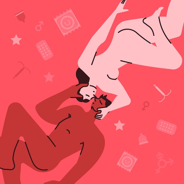 Ilustração de educação sexual de design plano