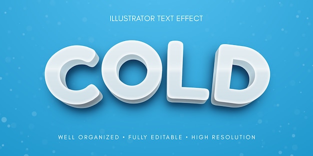 Ilustração de efeito de texto editável a frio