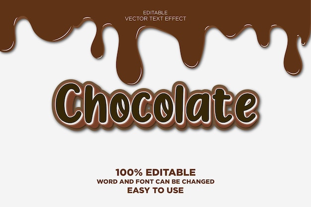 Ilustração de efeito de texto editável de chocolate