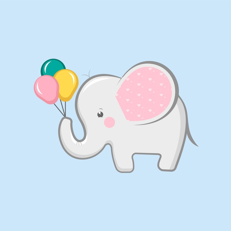 Vetor ilustração de elefante tierna para bebês