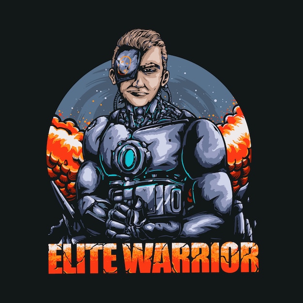 Ilustração de elite robot warrior