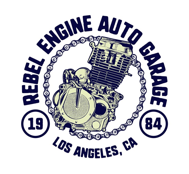 Vetor ilustração de emblema automotivo para logotipo de design de camiseta e outros