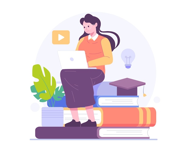 Ilustração de empréstimo para educação