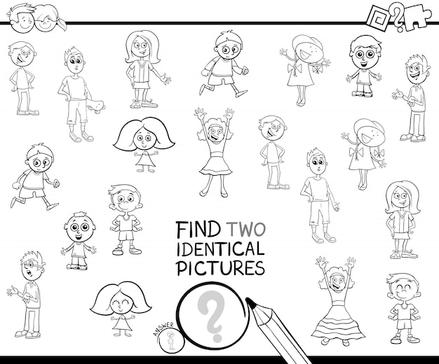 Ilustração de encontrar um jogo de imagens para crianças com crianças