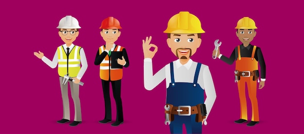 Ilustração de engenheiro profissional elegante e trabalhador