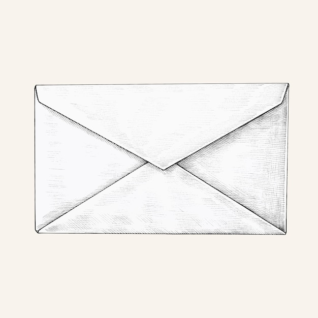 Ilustração de envelope branco desenhados à mão