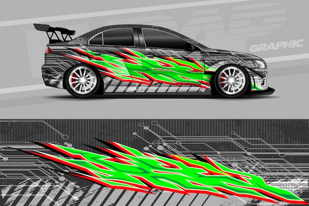 Ilustração de envoltório de adesivo de carro