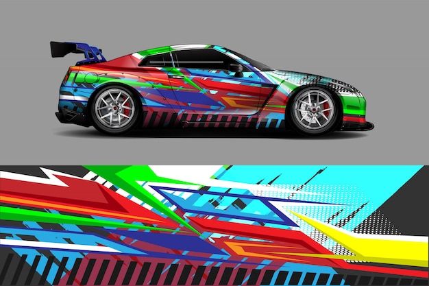 Vetor ilustração de envoltório de adesivo de carro