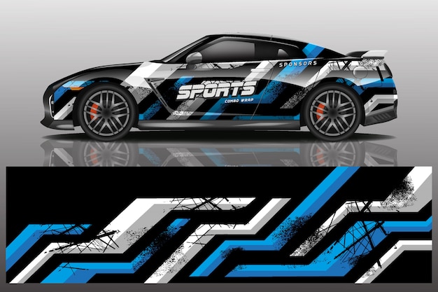ilustração de envoltório de decalque de carro esporte