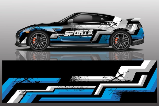 ilustração de envoltório de decalque de carro esporte