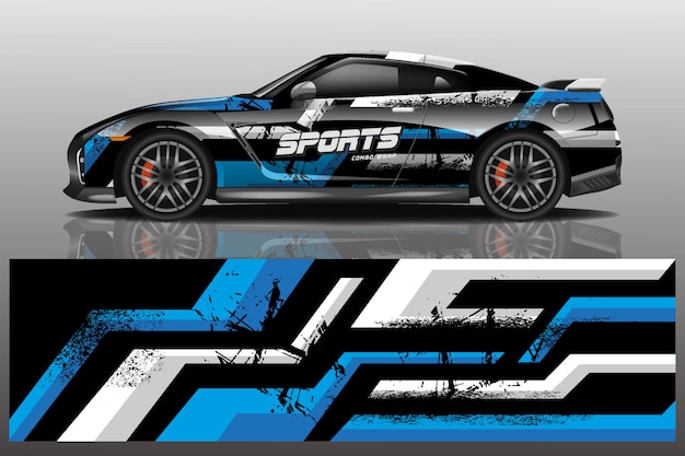 ilustração de envoltório de decalque de carro esporte