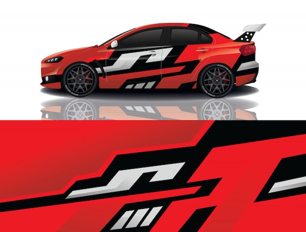 ilustração de envoltório de decalque de carro esporte