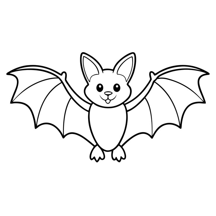 Vetor ilustração de esboço de morcego desenho simples e assustador para halloween e páginas para colorir