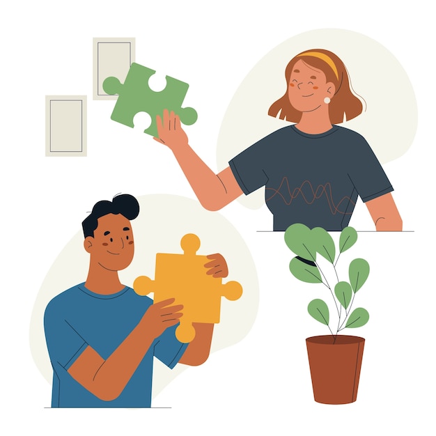 Ilustração de espírito comunitário desenhada à mão