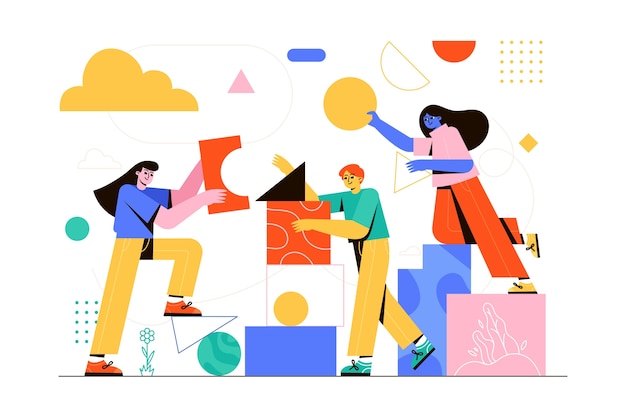 Ilustração de espírito comunitário desenhada à mão