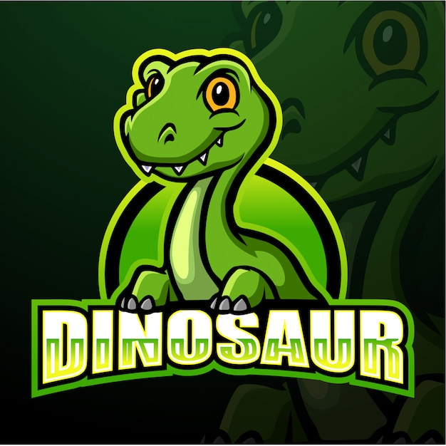Ilustração de esporte de mascote de dinossauro