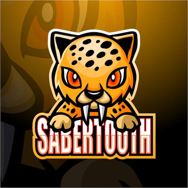 Ilustração de esporte de mascote de sabertooth