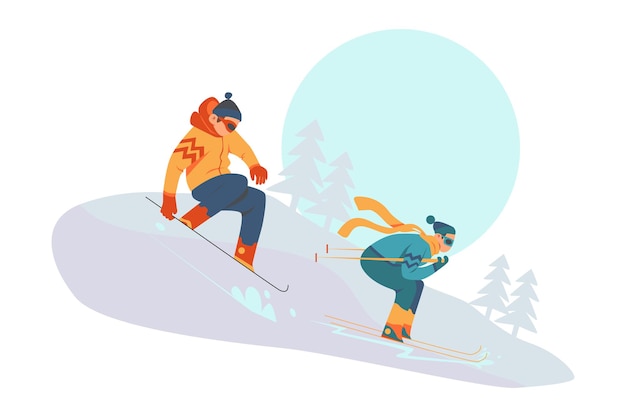 Ilustração de esportes radicais de inverno de atleta de snowboard