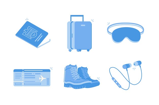 Ilustração de essencial de viagem