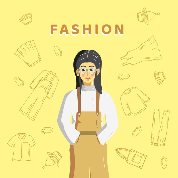 Ilustração de estilo de moda feminina