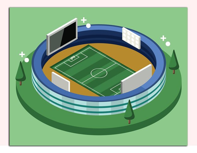 Ilustração de estilo isométrico de estádio