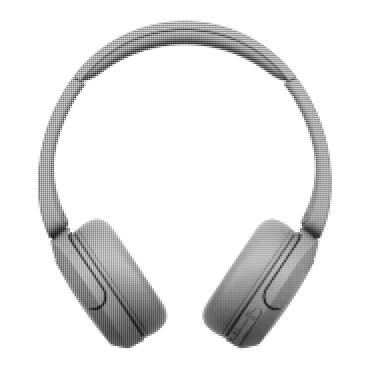 Vetor ilustração de estilo semitono de fones de ouvido criados com um padrão pontilhado mostrando um design único e artístico perfeito para temas musicais e conceitos de tecnologia de áudio