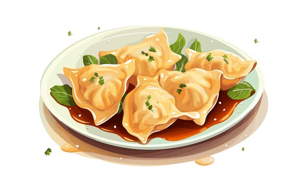 Vetor ilustração de estilo vetorial isolado de ravioli italiano