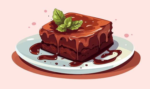 Vetor ilustração de estilo vetorial isolado minimalista de vetor plano brownie