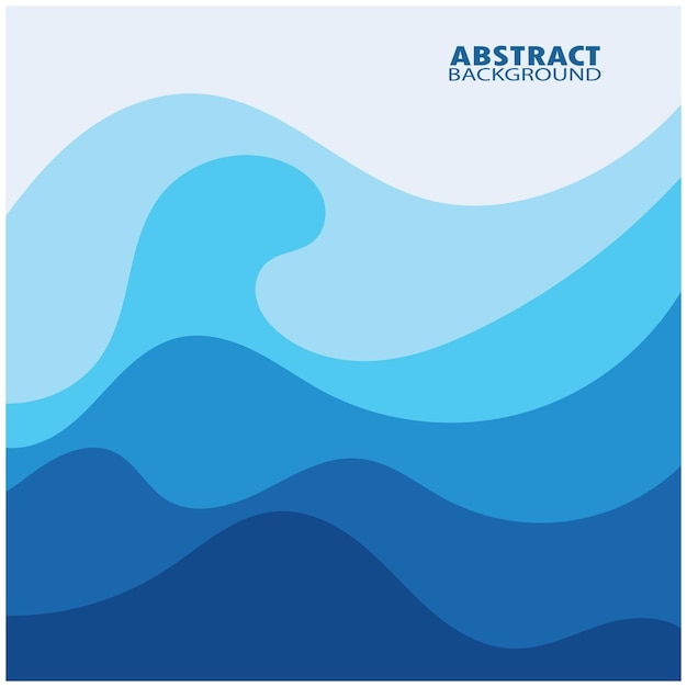 Ilustração de estoque de design plano de fundo abstrato de onda azul