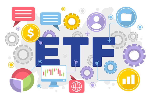 Vetor ilustração de etf de design plano