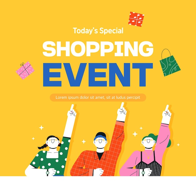 Vetor ilustração de evento de compras