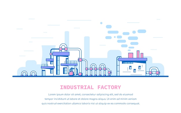 Ilustração de fábrica industrial