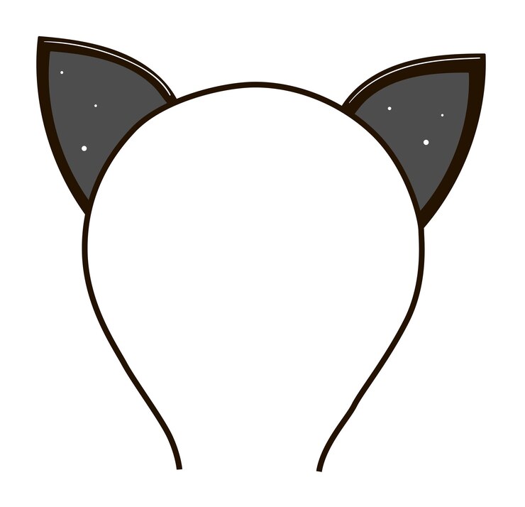 Vetor ilustração de faixa para a cabeça de orelhas de gato acessório de orelha felina bonito para traje ou cosplay simples e elegante