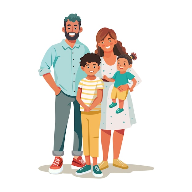 Ilustração de família pobre em estilo plano