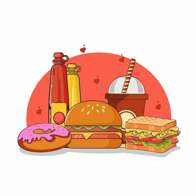 Ilustração de fast food