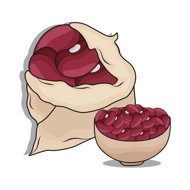 Vetor ilustração de feijão vermelho