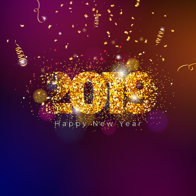 Ilustração de feliz ano novo de 2019