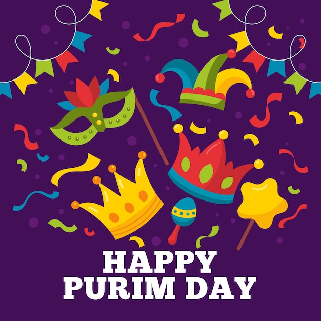 Vetor ilustração de feliz dia de purim