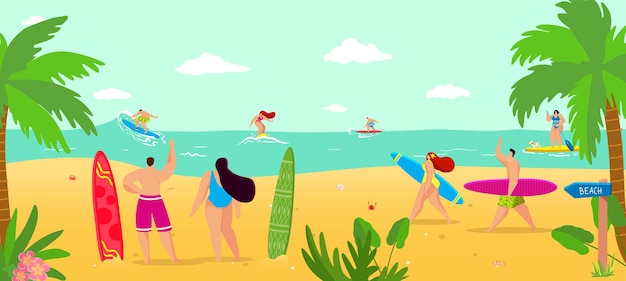 Ilustração de férias na praia de verão