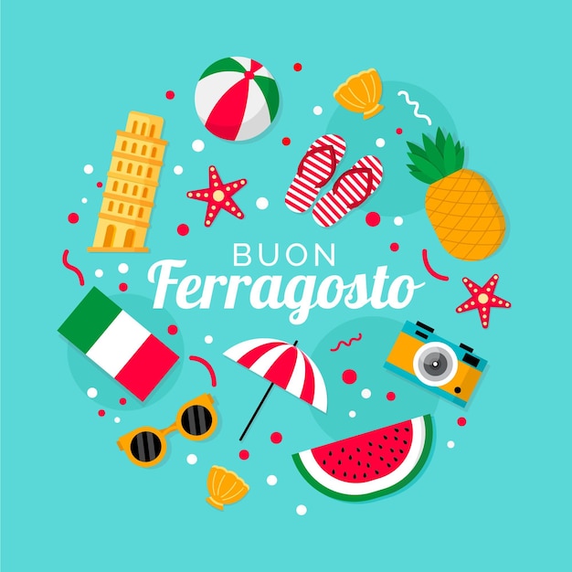 Ilustração de ferragosto plano