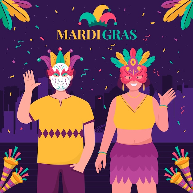 Ilustração de flat carnaval