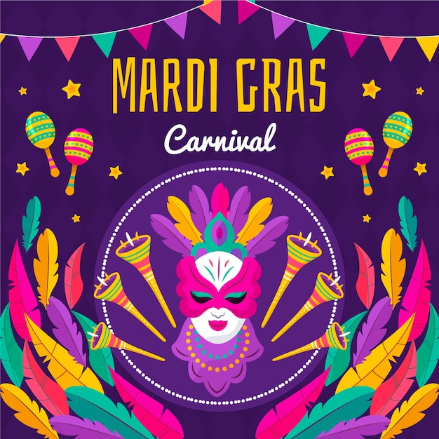 Vetor ilustração de flat carnaval