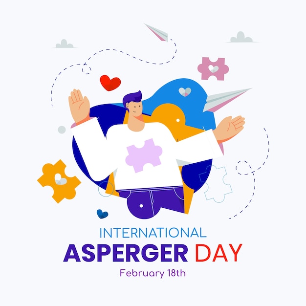 Vetor ilustração de flat international asperger day