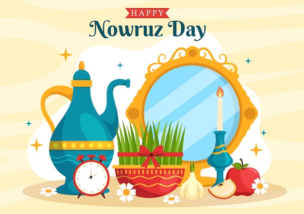 Vetor ilustração de flat nowruz