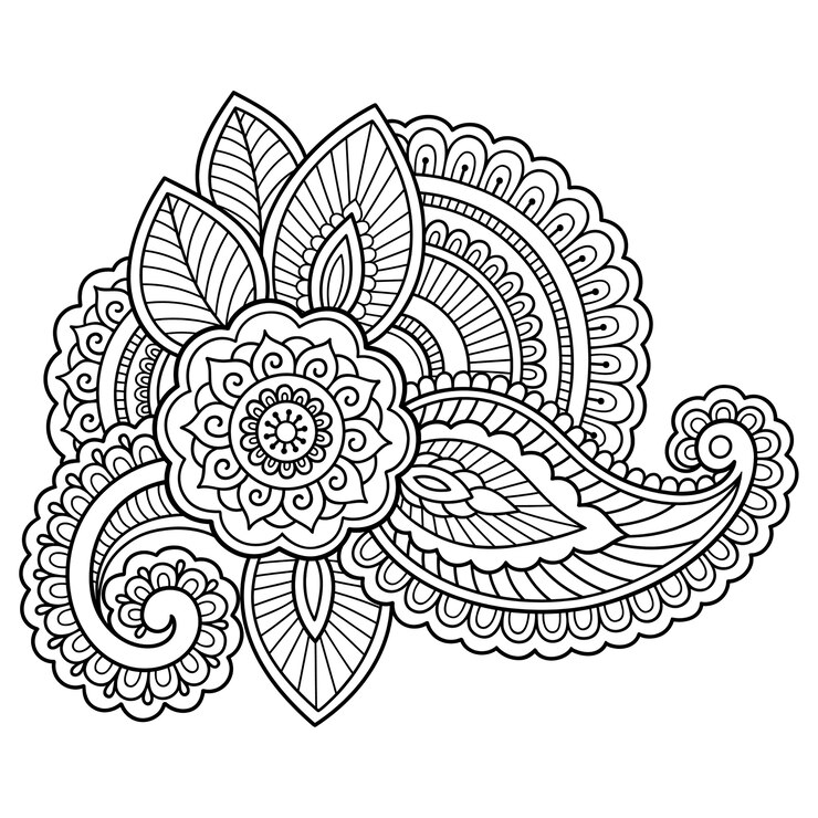 Ilustração de flor de tatuagem de henna