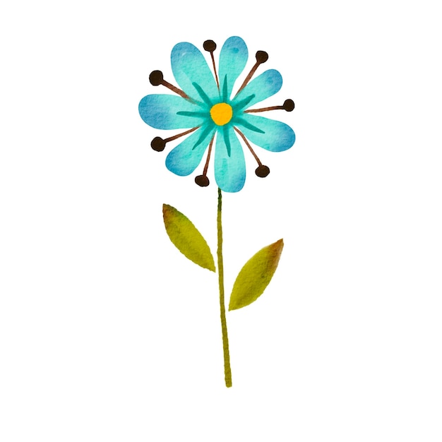 Ilustração de flor decorativa em aquarela
