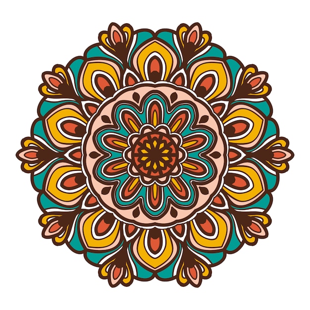 Ilustração de flor mandala colorida