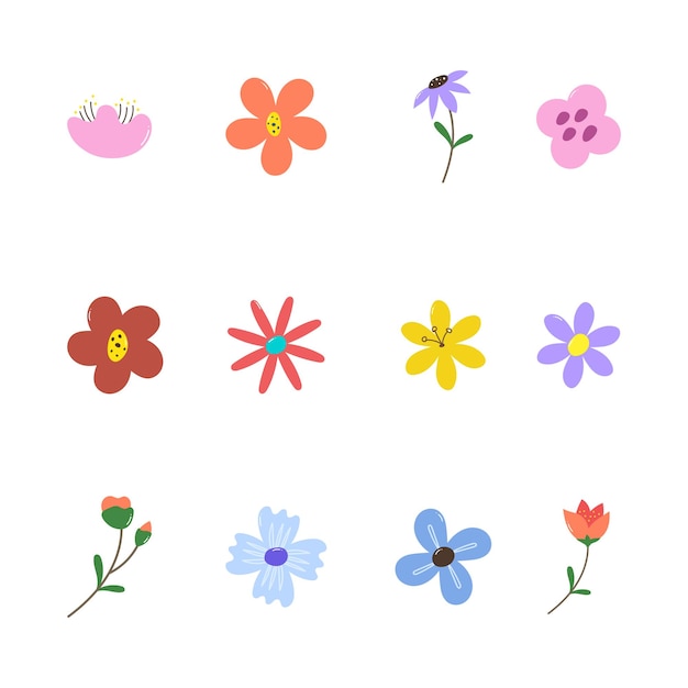 Vetor ilustração de flores desenhada à mão